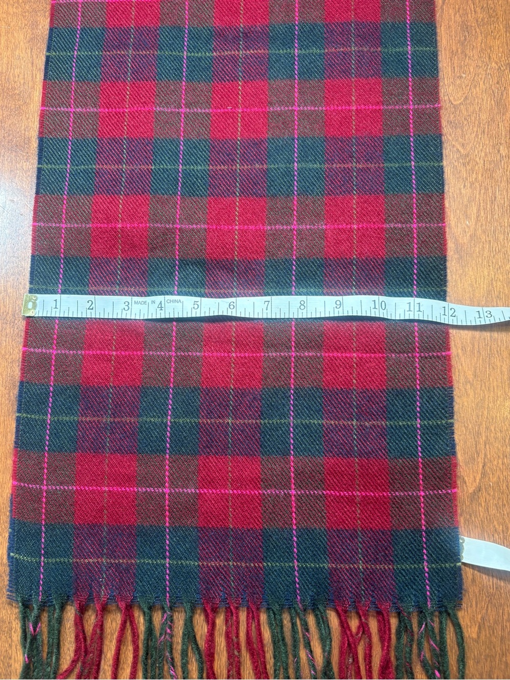 Jockey Red and Black Plaid Fringe Scarf - Picture 4 of 7